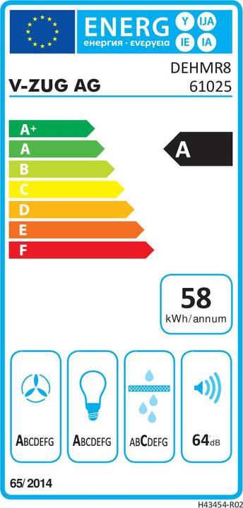 Energie-Label V-Zug DEHMR8c (Huttenlüfter)