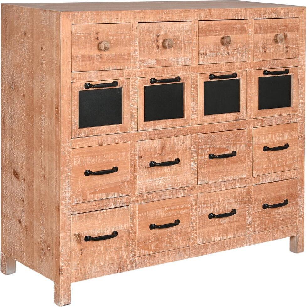 Esprit Schwarz/Braun Kommode + Sideboard, Chest Of Drawers Home Black Natural Metal Fir Cottage 110 X 40 X 92,5 Cm (110 X 40 X 92.50 Cm)