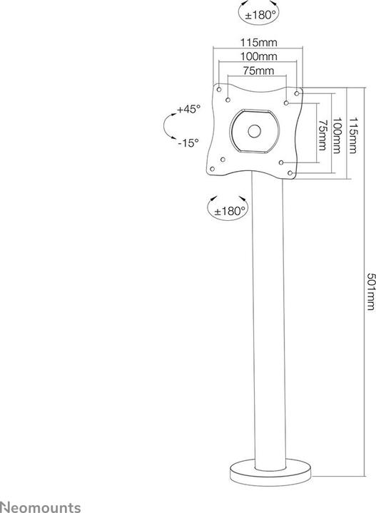 Image du produit Neomounts NS-DPOS100BLACK (Tables, 32", 15 kg)