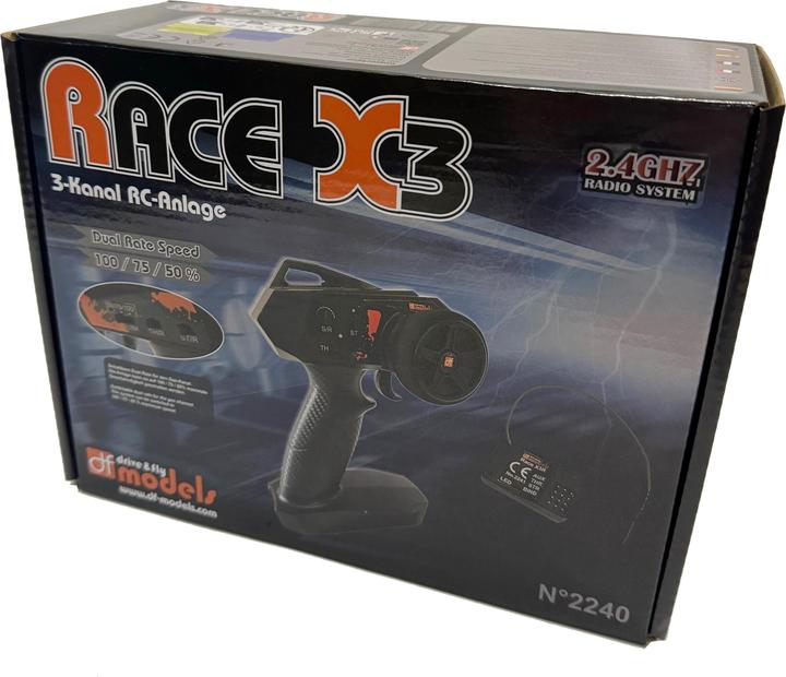Actual product image DF-Models Race X3 remote control set (3Ch) with receiver
