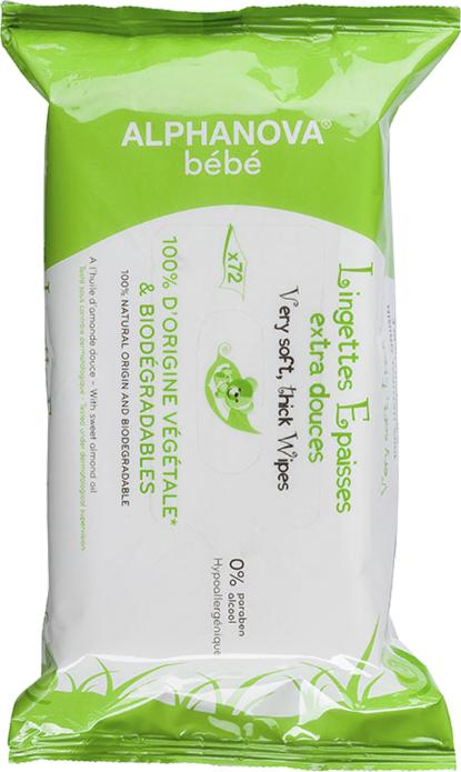 Image du produit Alphanova BB lingettes nettoyantes sans parfum et alcool (60 pcs)