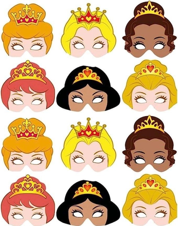 Produktbild Generic Prinzessin Karte Party Maske (12er Pack)