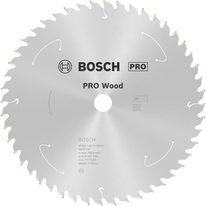 Produktbild Bosch Professional Zubehör PRO Wood cordless Kreissägeblatt, 184 x 1,6 x 16 mm