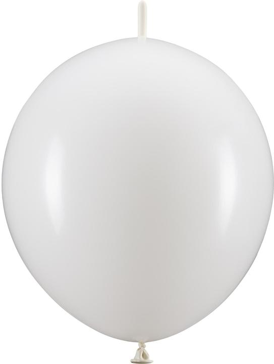 Partydeco Kettenballons Linking Dekoluftballon Weiss 33cm, 20 Stück (20 x)