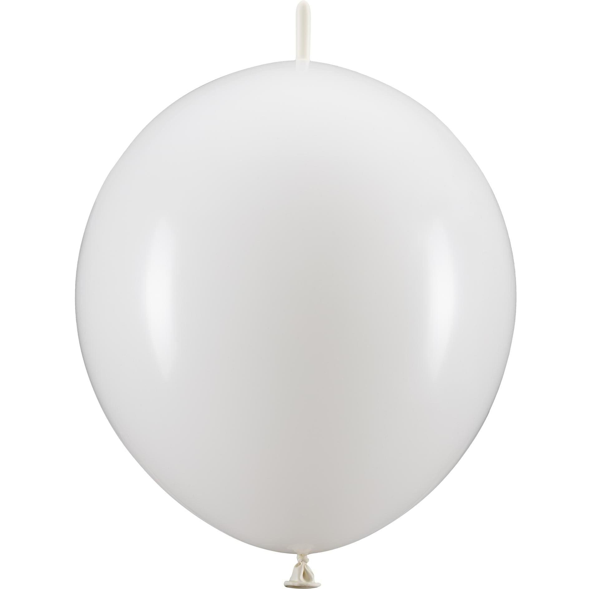 Partydeco Kettenballons Linking Dekoluftballon Weiss 33cm, 20 Stück