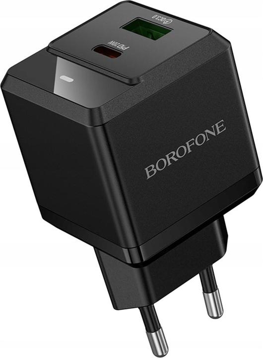 Produktbild Borofone - Wall Charger Intenso (BN19) - Dual Port, USB + Type-C, PD20W, QC3.0, 5V/3A - Black (20 W, 2 Ports)