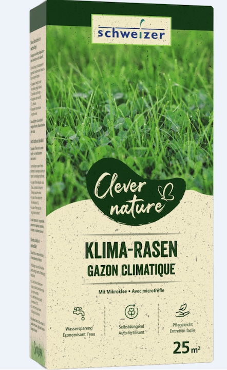 Produktbild Schweizer Clever Nature Klimarasen - mit Microklee (Rasensamen)