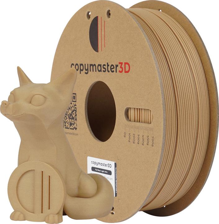 Productafbeelding Copymaster3D PLA Hout Filament voor 3D Printer, 1,75 mm, Licht Hout (PLA, 1.75 mm, Bruin)