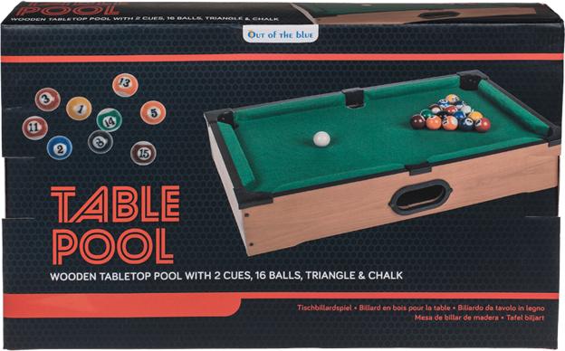 Actual product image Ootb Wooden table billiards game with 2 cues, 16 balls