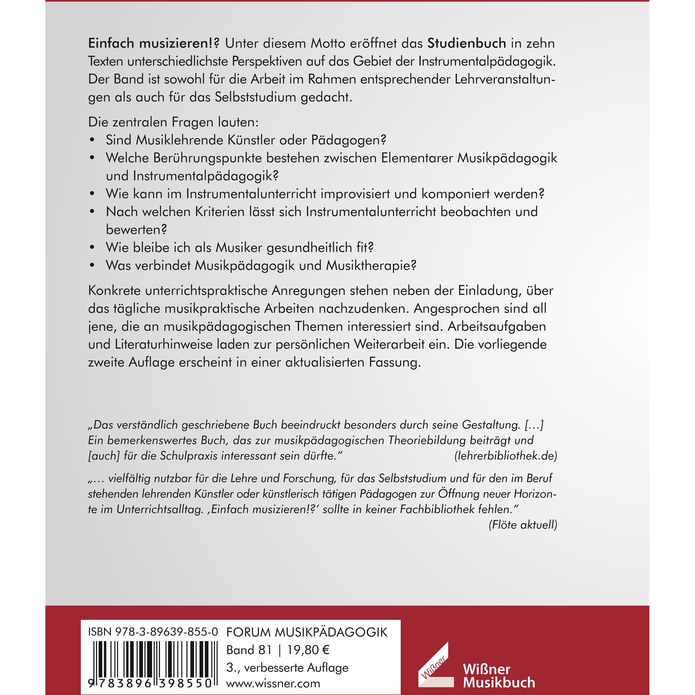 Thumbnail - Einfach musizieren!?, Fachbücher von Barbara Busch