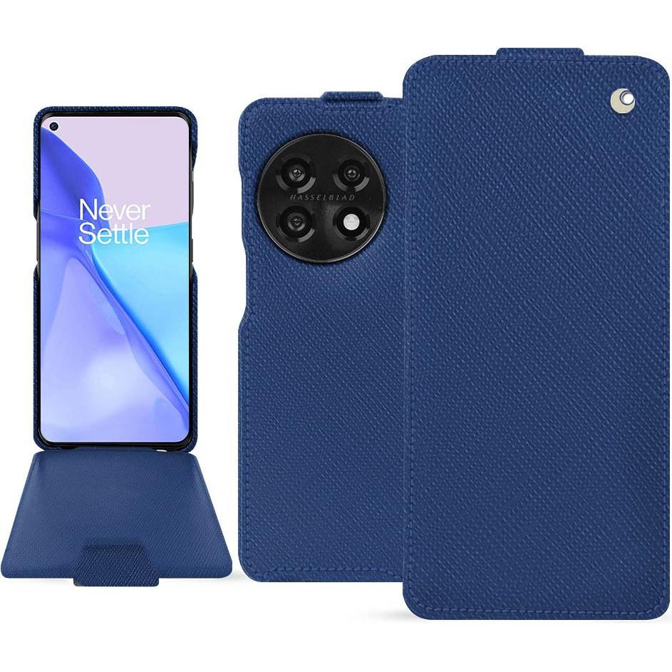 Noreve Lederschutzhülle vertikal (OnePlus 11), Smartphone Hülle, Blau