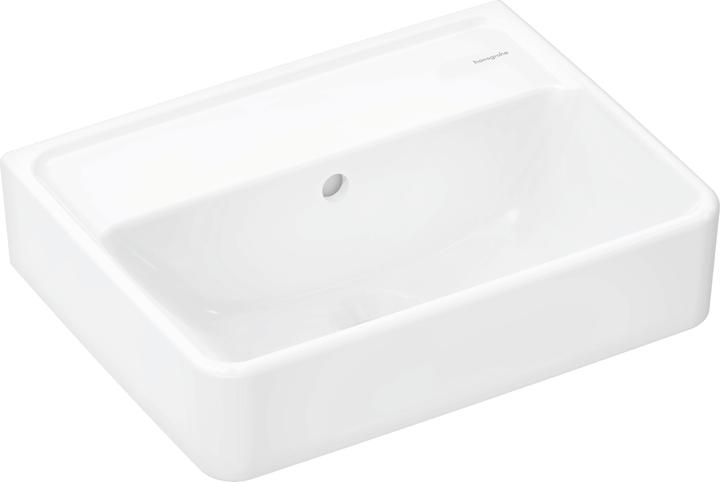 hansgrohe Xanuia Q lave-mains, sans trou de robinetterie, avec trop-plein, 450x340mm, blanc (340 mm, 450 mm)