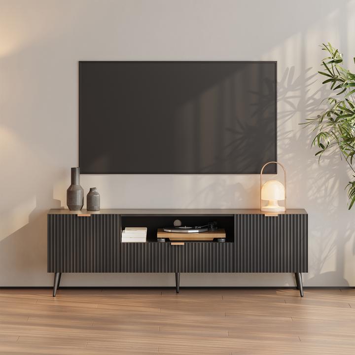 Produktbild En.Casa Fernsehschrank Nand 160x40x51 cm Schwarz (160 x 40 x 51 cm)