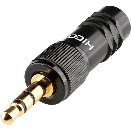 Hicon HI-J35S-SCREW-M, Audio Stecker, Schwarz