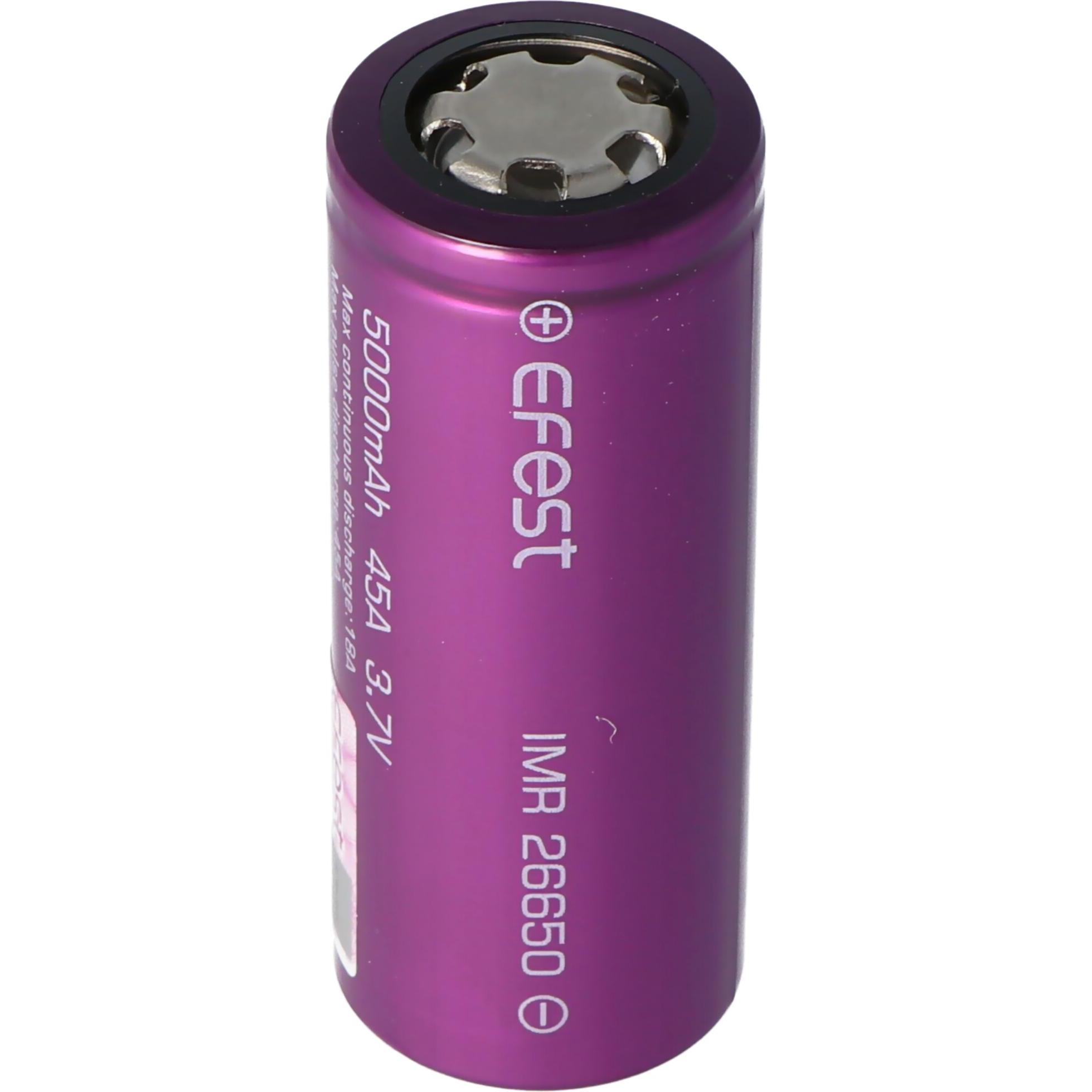 Efest Akkku Purple IMR26650, ungeschützt (1 Stk., 26650, 5000 mAh), Batterien + Akkus