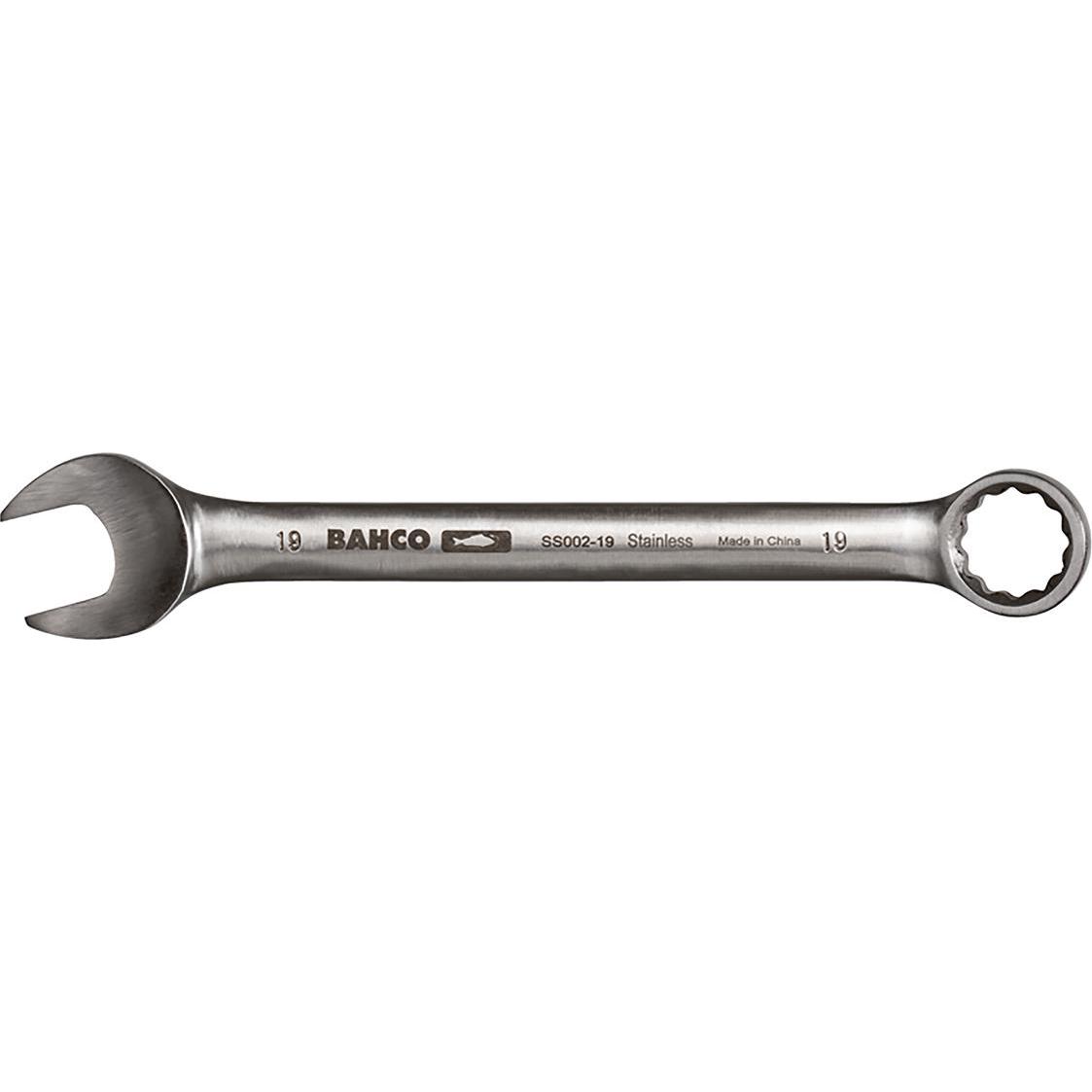 Bahco, Schraubenschlüssel, Gekröpfter 13-mm-Ring-Maulschlüssel aus Edelstahl, 150 mm (13 mm)