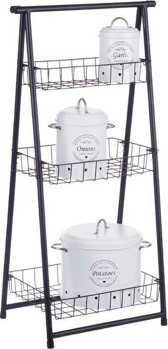 Produktbild Kinvara schwarzes Metalltreppenregal 3 Etagen