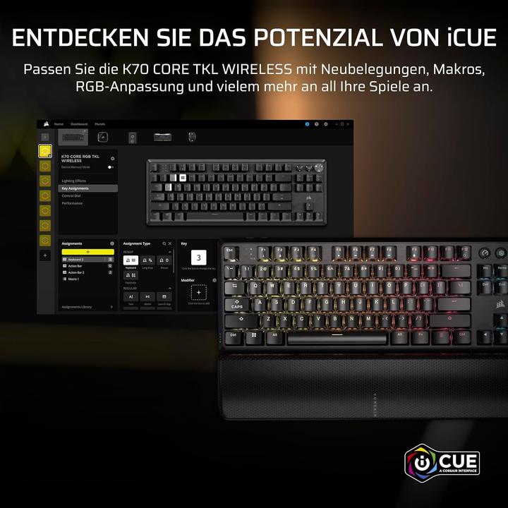 Productafbeelding Corsair K70 CORE TKL (DE, Bedraad, Draadloze)