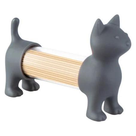 Balvi Zahnstocher-Spender, Salz-/Pfefferstreuer - Katze Grau, Keuken Organisatoren, Grijs