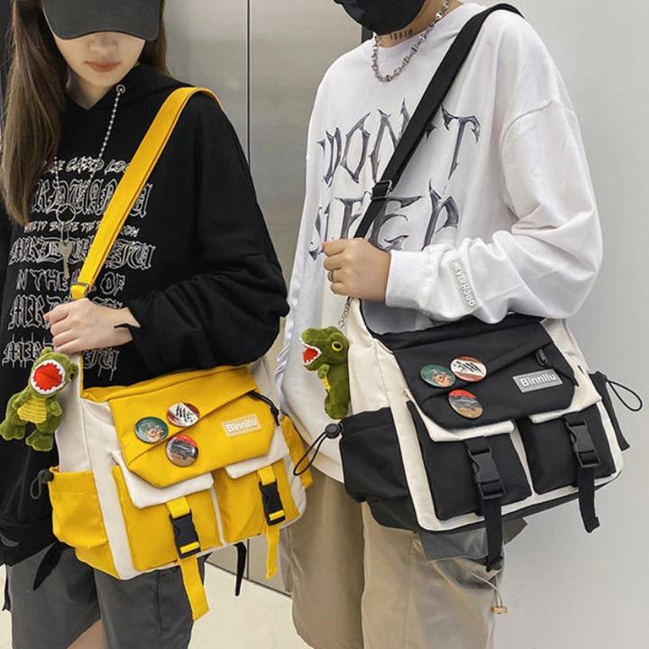 Actual product image Only-Bags.Store Umhängetaschen Tasche Schulbuchtaschen Jugend Leinwand Handtaschen Schulter Nylontasche Sack
