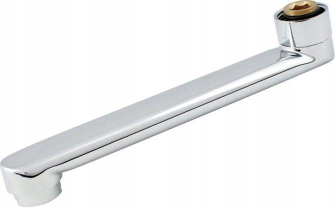 Hydroland Spout Cast spout. STRAIGHT FOR BATTERY 1-WALL HANDLE L-100 H. //C.BH.WYWKA-100.