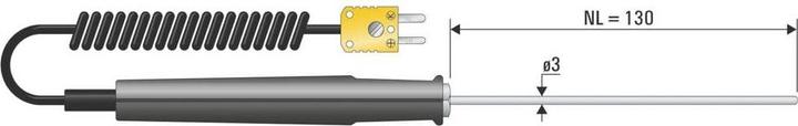 Produktbild B+B Thermo-Technik 06001002-10 Tauchfühler -50 bis +1150 °C Fühler-Typ K Kalibriert nach