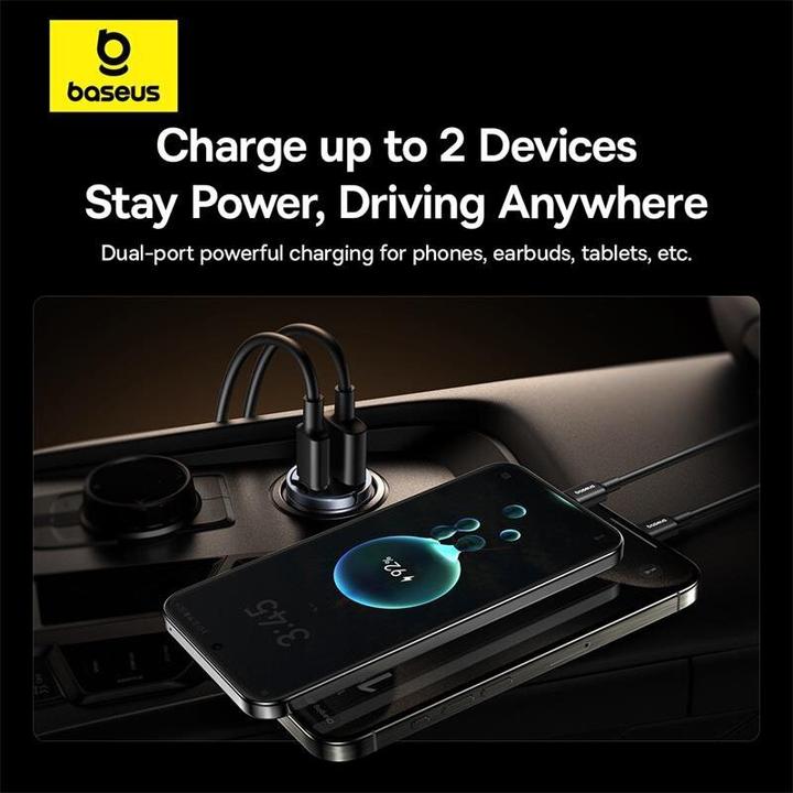 Actual product image Baseus Tiny Star Mini Car Charger (U+C) 30W Cosmic Black