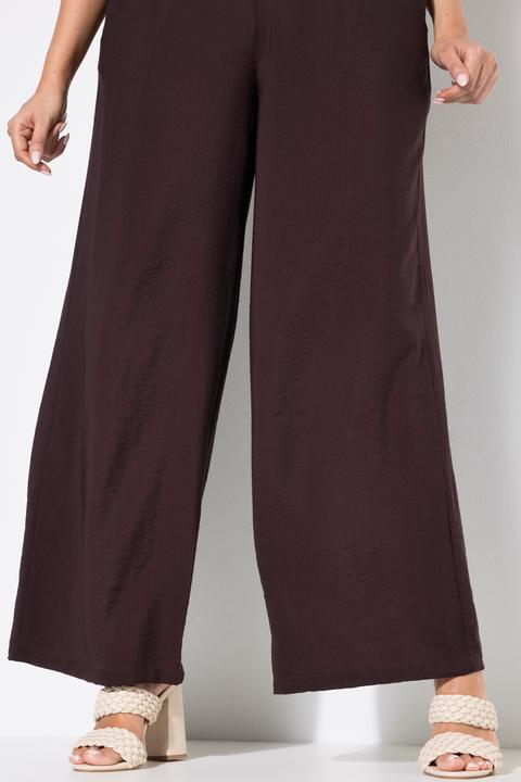 Immagine prodotto Ulla Popken Pantaloni con taglio della gamba ampio, texture e cintura elastica (42, 44)