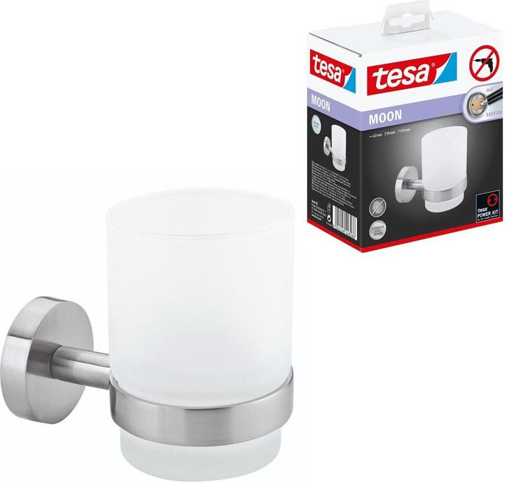 tesa MOON toothbrush tumbler incl. adhesive solution without drilling