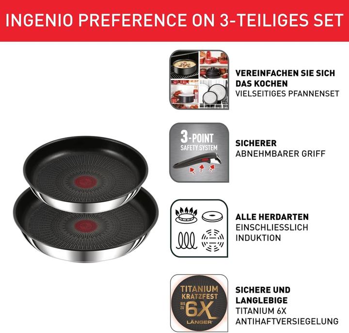 Immagine prodotto Tefal Ingenio Preference On (28 cm, Set di pentole e padelle da cucina)