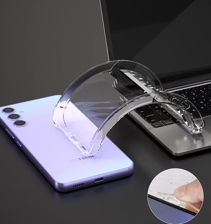 Produktbild Screenguard Samsung Galaxy A34 5G Hülle Crystal Soft Airbag Bumper (Samsung Galaxy A34 5G)