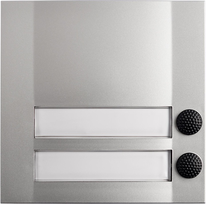 Produktbild Grothe Klingeltaster 2fach 90x90x18.5mm sil/sw Domolux Duo SIM