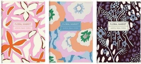 Produktbild TOP Notizbuch A4/60K Raster Floradelic (5 Stück) TOP2000 (A4, Weicher Einband)