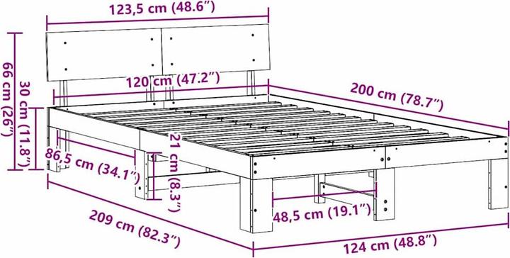 Image du produit vidaXL Cadre de lit (120 x 200 cm)