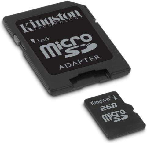 Produktbild Kingston microSD 2GB, inkl 2 Adapter (1 GB, microSD)