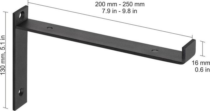 Produktbild Dolle Konsole LIP 208x130x30 mm schwarz