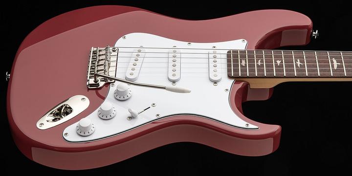 Actual product image PRS SE Silver Sky | Derby Red (Electric guitar, Maple, Nickel, Poplar, Rosewood, Synthetic bone)