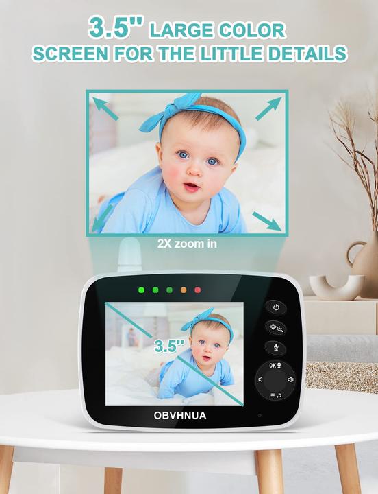 Produktbild Obvhnua Babyphone mit Kamera 3,5Zoll (Babyphone mit Kamera, 300 m)
