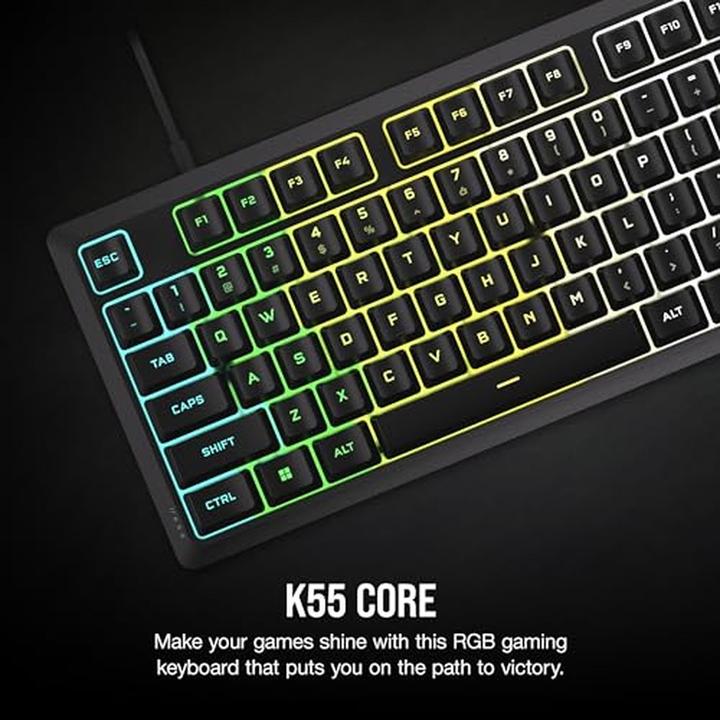 Actual product image Corsair K55 CORE RGB Gaming Keyboard (US, Cable)