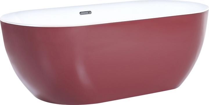 Image du produit Beliani Baignoire à poser bordeaux ovale 170 x 80 cm CARRERA (240 l, 170 cm, 80 cm)