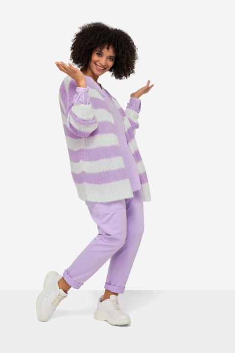Produktbild Angel of Style Strickjacke, oversized, Blockstreifen, offene Form, V-Ausschnitt, Langarm (54)