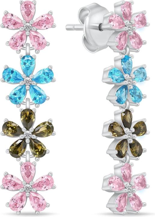 Produktbild Brilio Silver - Original silver earrings with colored zircons EA1032WPB (Silber)