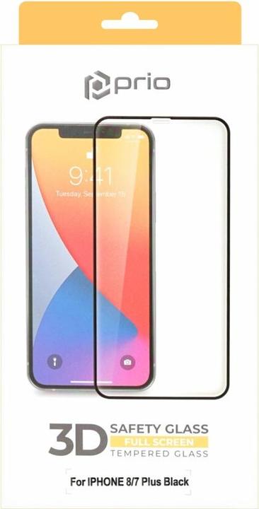 Immagine prodotto prio Vetro protettivo 3D per iPhone 8 Plus/7 Plus nero (1 pz., Apple iPhone 7 Plus, Apple iPhone 8 Plus)