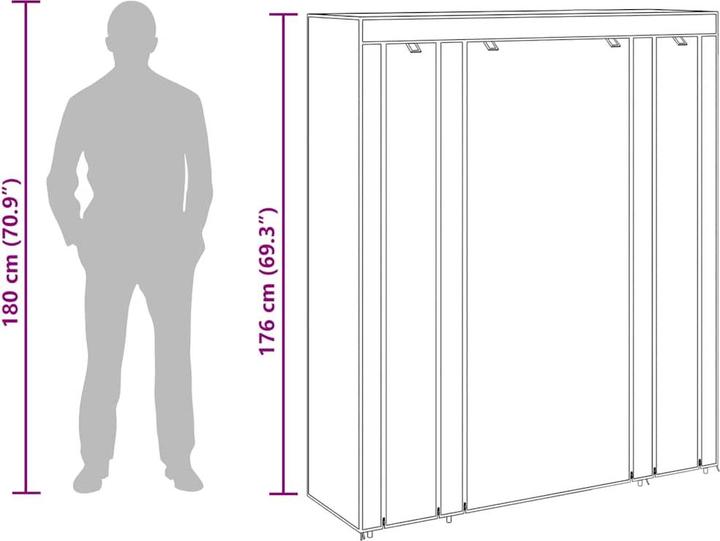 Image du produit vidaXL Stoffschrank (150 x 45 x 176 cm)