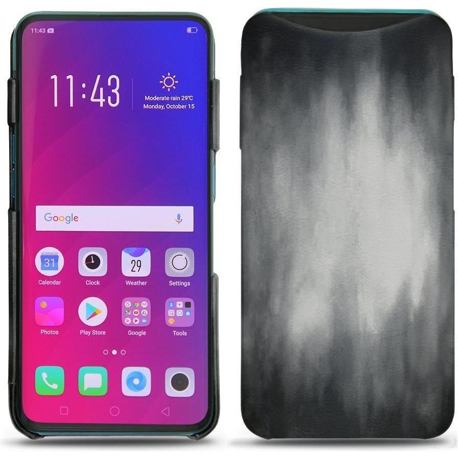Noreve Lederschutzhülle (Oppo Find X), Smartphone Hülle, Grau