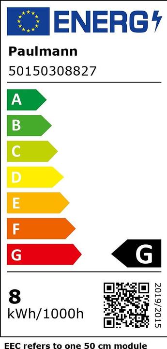 Energie-Label Paulmann Pro Strip Silver P150 COB (Warmweiss, 500 cm, Indoor)