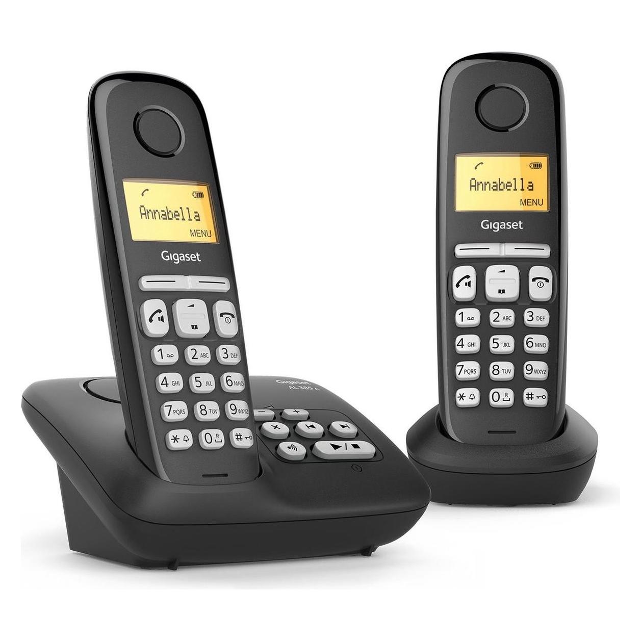 Gigaset AL220A Duo V2 - Duo Dect Telefoon Met Antwoordapparaat - Zwart, Telefoon, Zwart
