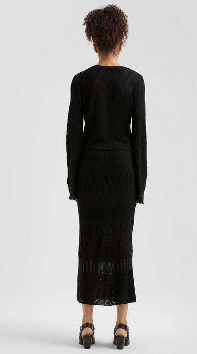 Produktbild s.Oliver Strickjacke Strickjacke mit Ajourmuster und Bindedetail (S)