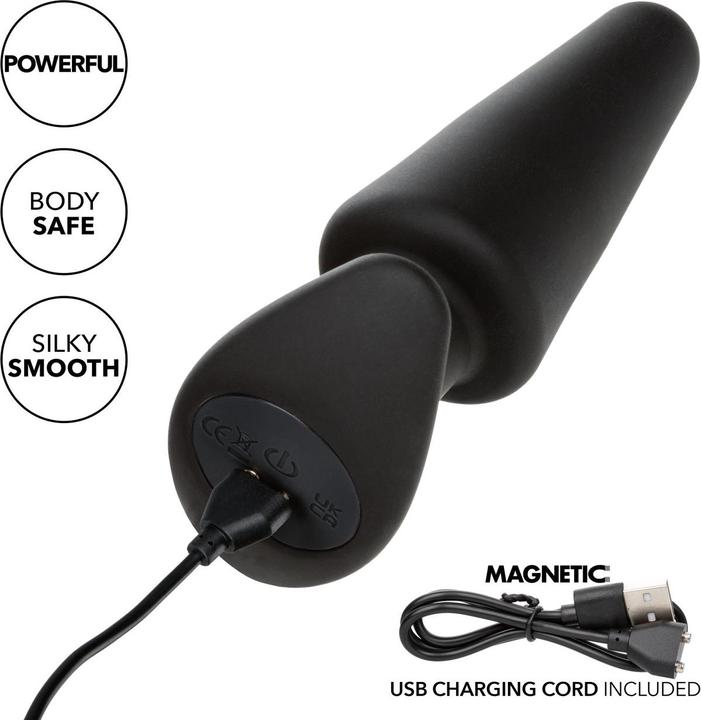 Produktbild CalExotics Rock Bottom Tapered Anal Plug 10 Vibraciones Silikon Schwarz