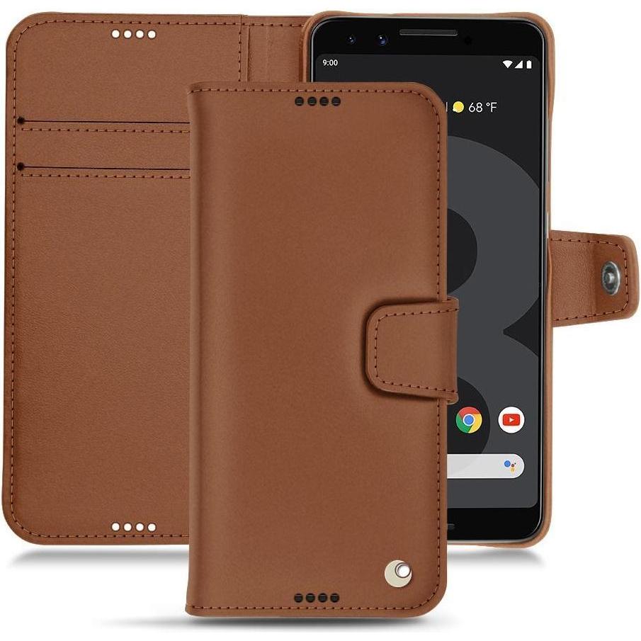 Noreve Lederschutzhülle Wallet (Google Pixel 3), Smartphone Hülle, Braun
